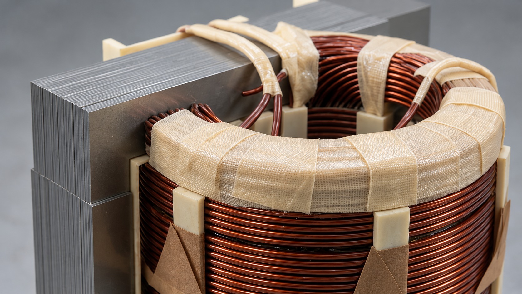 Glass cloth acrylic adhesive tape securing transformer coil insulation