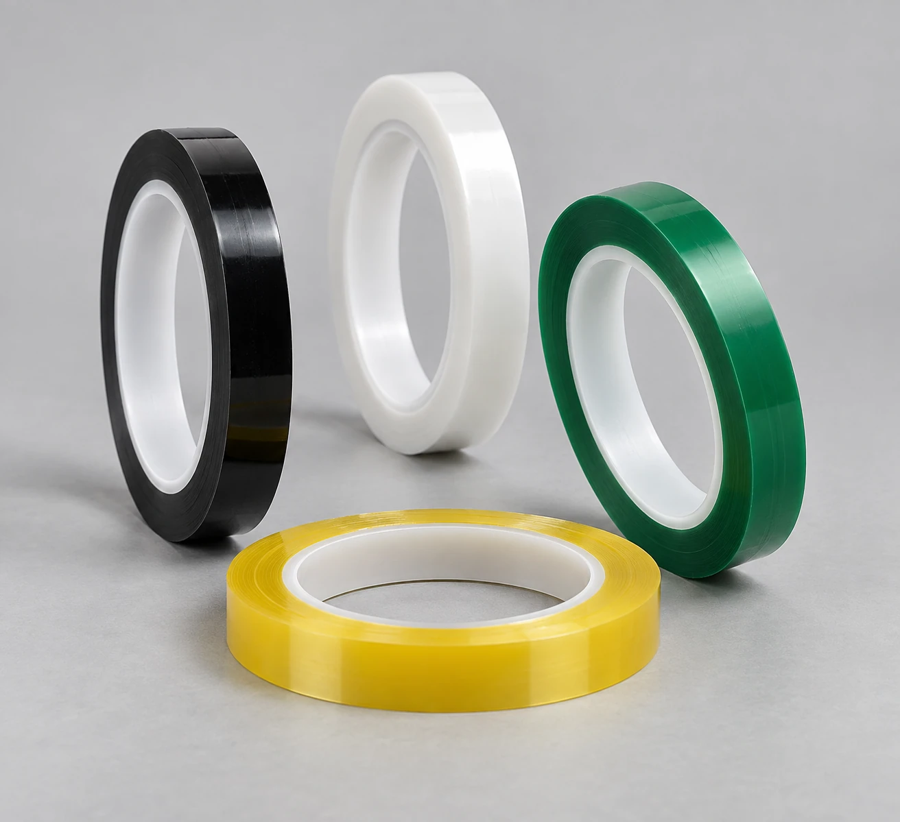 Colored polyester acrylic adhesive tape rolls