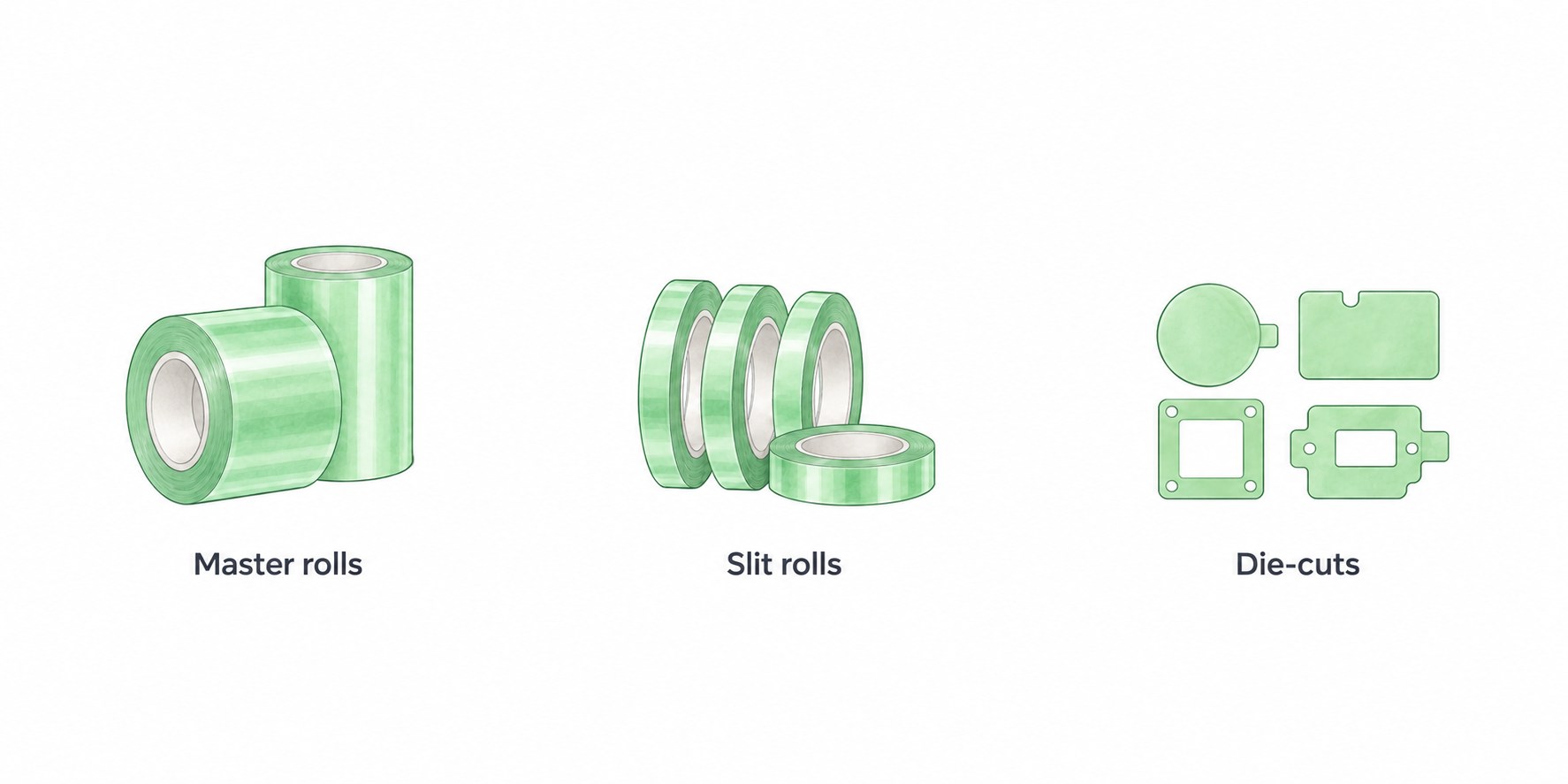 Available supply forms of Polyester Acrylic Adhesive Tape