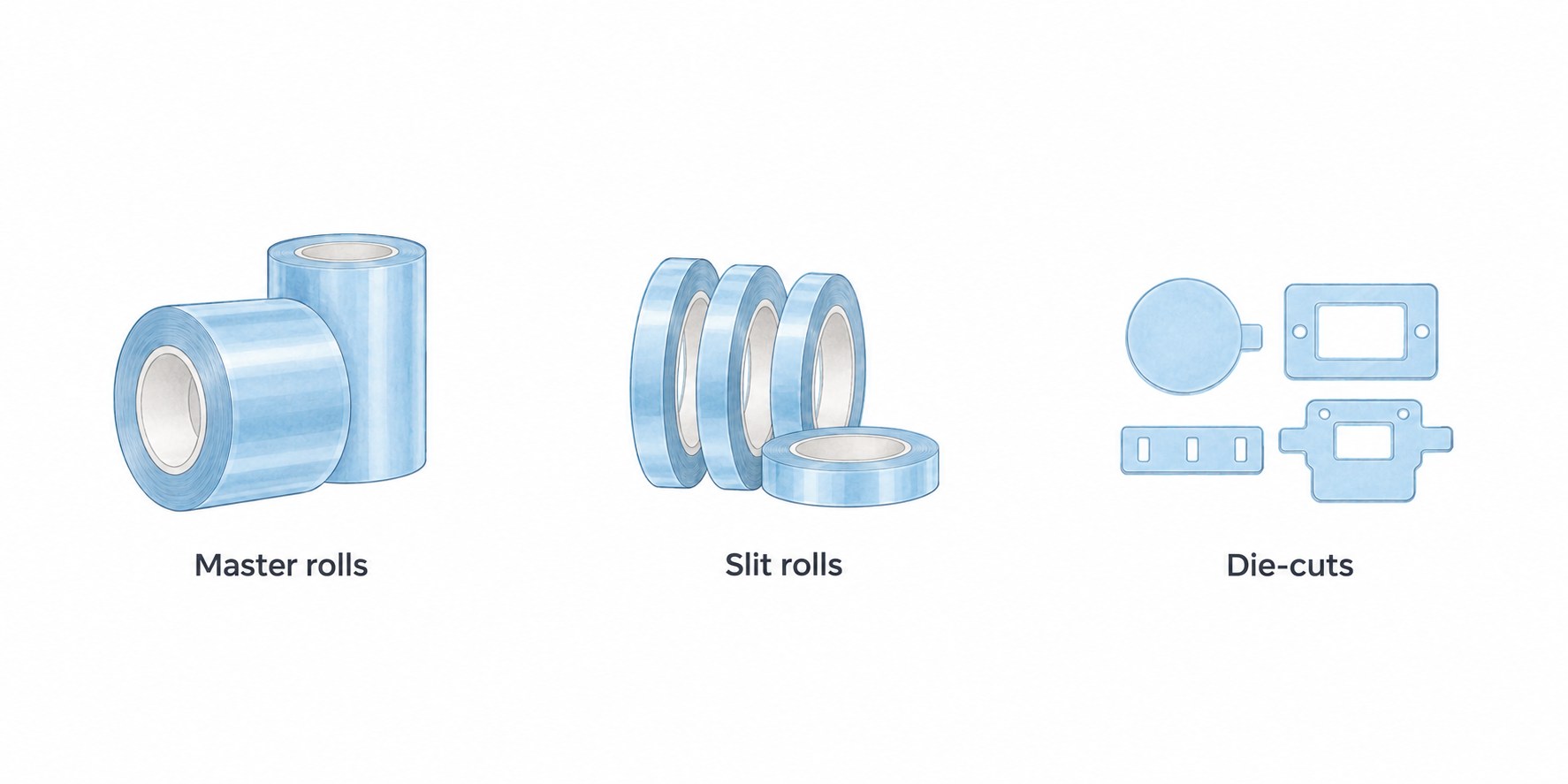 Available supply forms of Polyester Silicone Adhesive Tape