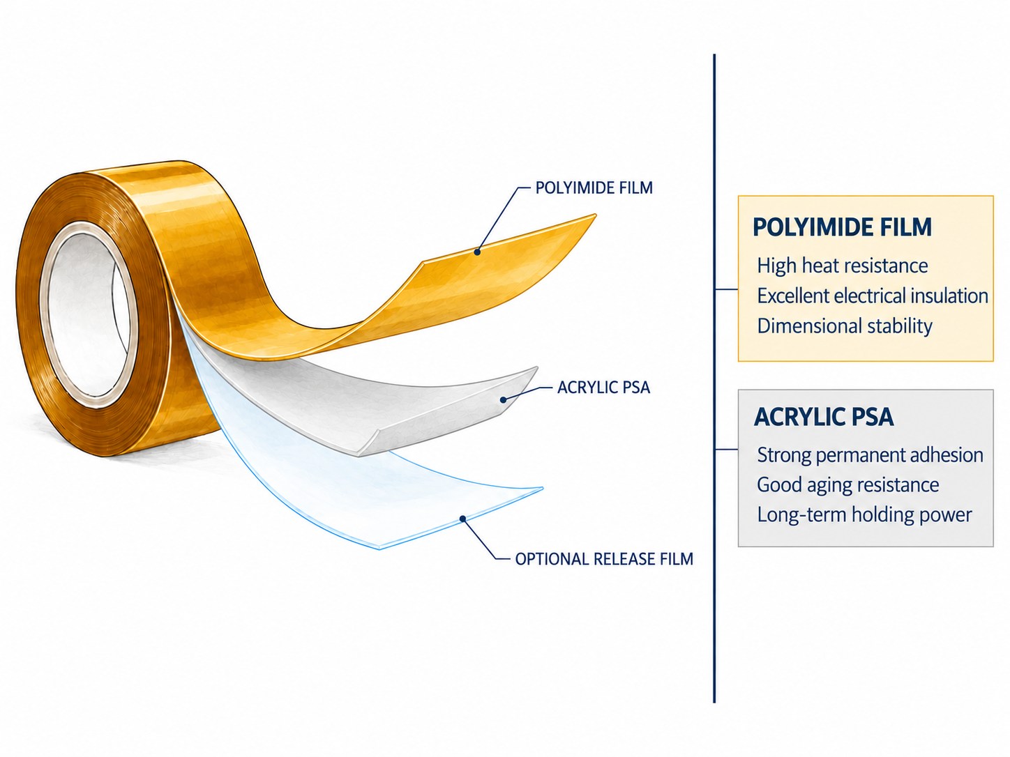 Construction of Polyimide Acrylic Adhesive Tape