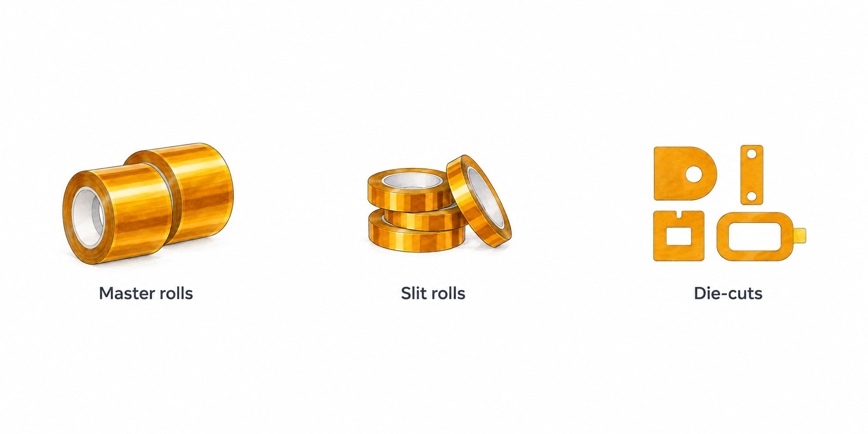 Available supply forms of Polyimide Acrylic Adhesive Tape