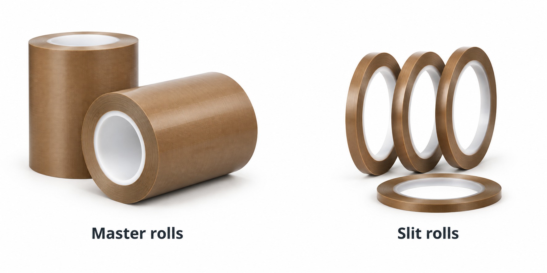 Available supply forms of PTFE-Coated Glass Fabric Tape