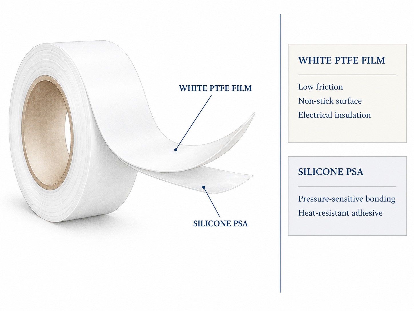 Construction of White PTFE Film Tape